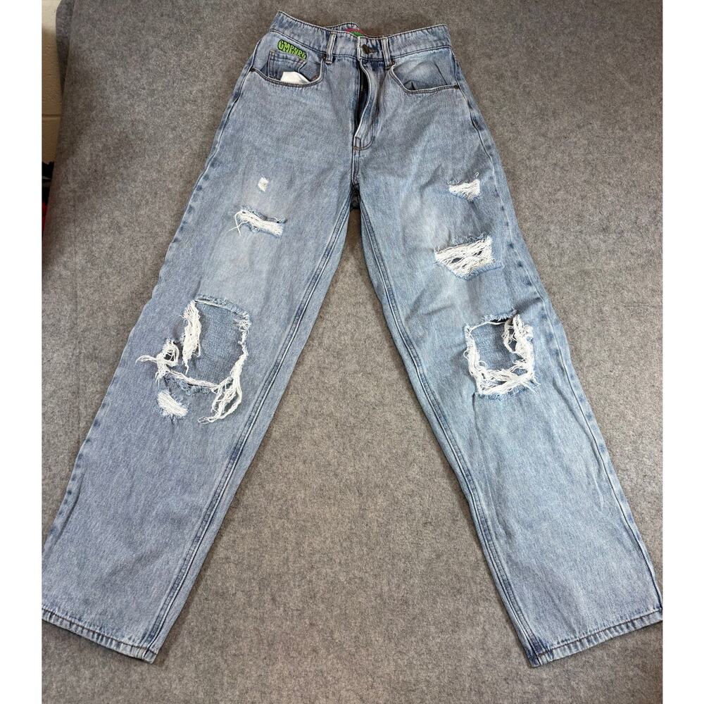 Empyre Tori Jeans Womens Denim Distressed Wide Leg Baggy Skater Juniors Size 3